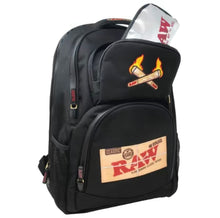 Load image into Gallery viewer, Raw rolling black backpack duffels
