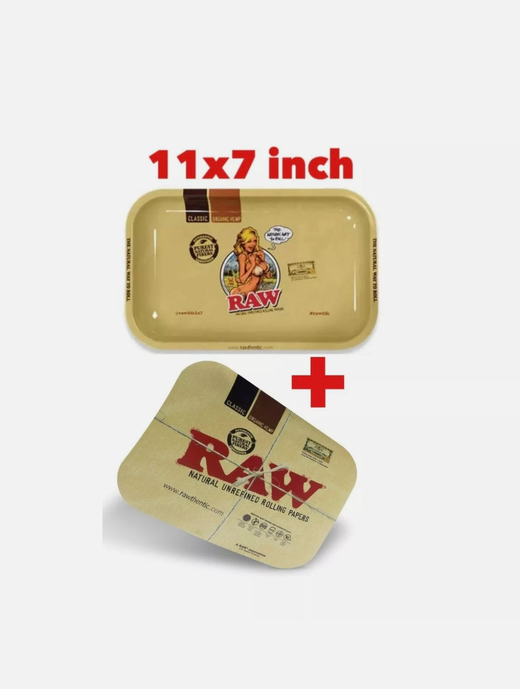 RAW large rolling tray girl + raw rolling tray magnetic cover