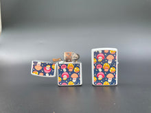 Load image into Gallery viewer, Cute mushroom patrern lighter &amp; 2.5 inch aluminum grinder.  Pretty cute girly lighter grinder set
