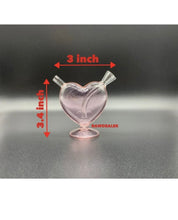 Load image into Gallery viewer, glass pink heart water bubbler pipe
