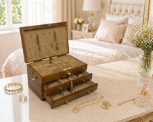 Load image into Gallery viewer, Personalized engraved wooden jewelry box large size
