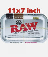 Load image into Gallery viewer, RAW large rolling tray silver + raw rolling tray magnetic cover
