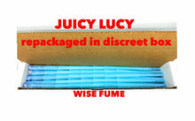 Load image into Gallery viewer, Juicy Lucy blue 1 1/4 size pre rolled cone (50, 100, 200, 300, 400, 500) + glass cone holder tip + double cone &amp; mini lighter double joint holder
