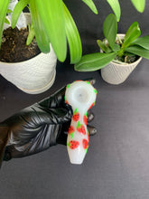 Load image into Gallery viewer, Glass strawberry glow in the dark pipe
