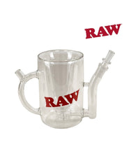 Load image into Gallery viewer, Raw Wake Up Bake Up Glass Mug Glass Bubbler Mug +Raw Phoenix Lighter + Raw Extendo Lighter
