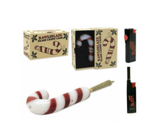 Load image into Gallery viewer, Rawliblaze Raw Glass Candy Cane Cone Holder + Raw Phoenix Lighter + Raw Extendo Lighter

