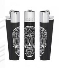 Load image into Gallery viewer, Raw Clipper Metal Lighter Rose Gold Black + Clipper Mex Skulls Metal Lighter
