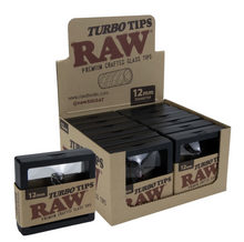 Load image into Gallery viewer, Raw Turbo Glass Tip 12mm &amp; 10mm + Raw Extendo Lighter + Raw Phoenix Lighter (Red Black Brown color) Refillable
