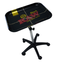 Load image into Gallery viewer, Raw Black XXL Rolling Table Tray Adjustable Height + Raw Phoenix Lighter (Red Black Brown color) Refillable
