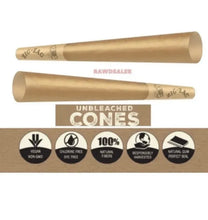 Load image into Gallery viewer, Zig zag Unbleached 1 1/4 size pre rolled cone (50, 100, 200, 300, 400, 500) + glass cone holder tip + double cone &amp; mini lighter double joint holder
