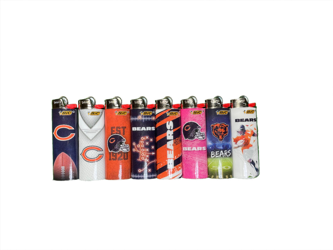 NEW 8 pcs LARGE size Chicago Bears NFL football lighters limited edition