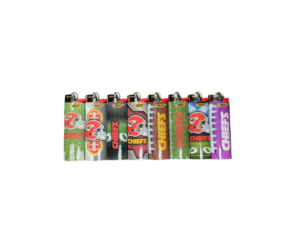 NEW 8pc LARGE size kansas city chiefs NFL football bic lighters LIMITED EDITION