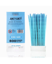 Load image into Gallery viewer, JUICY LUCY blue king size pre rolled cones( 500pk, 300pk, 200pk, 100pk, 50pk) + aluminum water and smell proof tube
