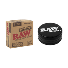 Load image into Gallery viewer, RAW PROTO aerospace-grade aluminum grinder 2.5” black color
