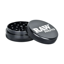 Load image into Gallery viewer, RAW PROTO aerospace-grade aluminum grinder 2.5” black color
