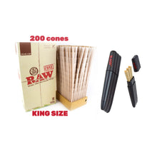 Load image into Gallery viewer, RAW Organic king Size Pre-Rolled Cone(50, 100, 200, 300, 500)+RAW three tree case
