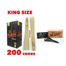 Load image into Gallery viewer, RAW black classic king size pre rolled cone (50, 100, 200, 300, 400, 500)cones + raw 98 king size loader kit
