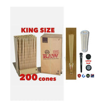 Load image into Gallery viewer, Raw classic King Size cone pre rolled (50, 100, 200, 300, 400, 500) + glass cone tip + tube
