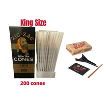 Load image into Gallery viewer, Zig zag ultra thin king size pre rolled cone (50, 100, 200, 300, 400, 500)cones + raw king &amp; 98 special size loader kit
