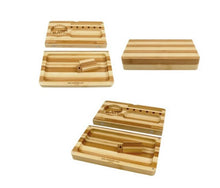 Load image into Gallery viewer, RAW backflip magnetic striped bamboo rolling tray box limited edition

