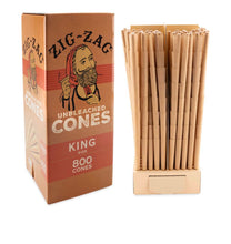Load image into Gallery viewer, Zig Zag Unbleached King Size cone pre rolled + Zig Zag Clipper Refillable Lighter + Glass Tip

