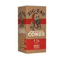Load image into Gallery viewer, Zig Zag Unbleached 1 1/4 Size cone pre rolled + Zig Zag Clipper Refillable Lighter + Glass Tip
