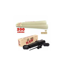 Load image into Gallery viewer, Raw organic king size pre-rolled cone 25/50/100/200/300 + RAW double shot 2 cone filler loader
