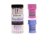 Load image into Gallery viewer, Blazy Susan purple 98 size pre rolled cone (50 jar) + Blazy Susan mini 4-piece herb saver grinder
