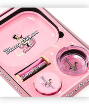 Load image into Gallery viewer, Blazy Susan Smoker’s Kit - Pink Spacey Susan Color (includes rolling tray, ashtray, rolling machine, grinder)
