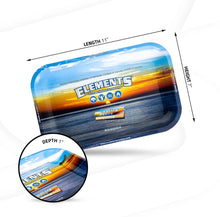 Load image into Gallery viewer, Elements Metal Rolling Tray 11”x7” + Elements Phoenix Lighter
