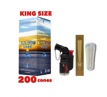 Load image into Gallery viewer, Elements Organic King Size cone pre rolled (50, 100, 200, 300, 400, 500) + Raw refillable torch lighter + Cone Glass Holder Tip
