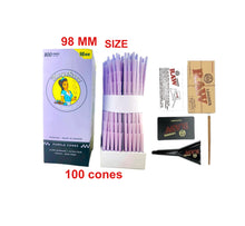 Load image into Gallery viewer, Blazy Susan purple 98 size cone pre rolled (50, 100, 200, 300, 400, 500) + RAW cone loader kit king size &amp; 98 special
