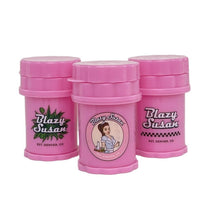 Load image into Gallery viewer, Blazy Susan purple king size pre rolled cone (50 jar) + Blazy Susan mini 4-piece herb saver grinder
