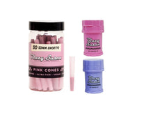 Load image into Gallery viewer, Blazy Susan pink 53mm size pre rolled cone (50 jar) + Blazy Susan mini 4-piece herb saver grinder
