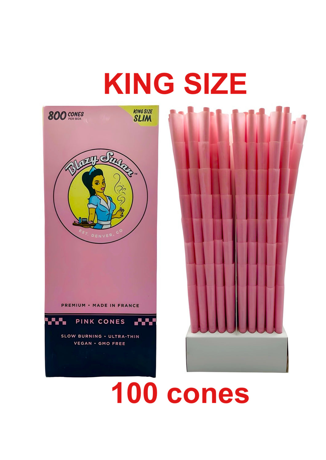 Blazy Susan pink king size cone pre rolled (50, 100, 200, 300, 400, 500)
