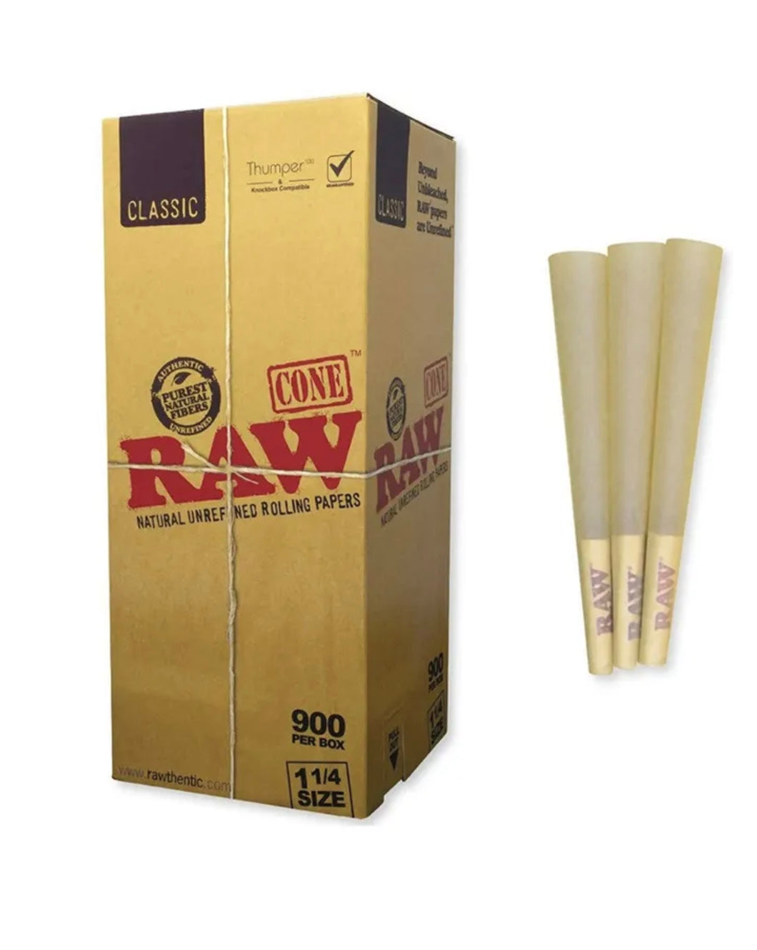 raw classic 1 1/4 size pre rolled cone (100 cones)