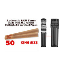 Load image into Gallery viewer, RAW cone king size classic Pre-rolled cones with grinder
