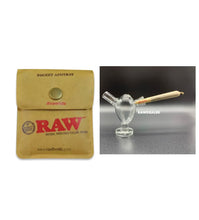 Load image into Gallery viewer, raw pocket ashtray + glass cone bubbler smoke water pipe
