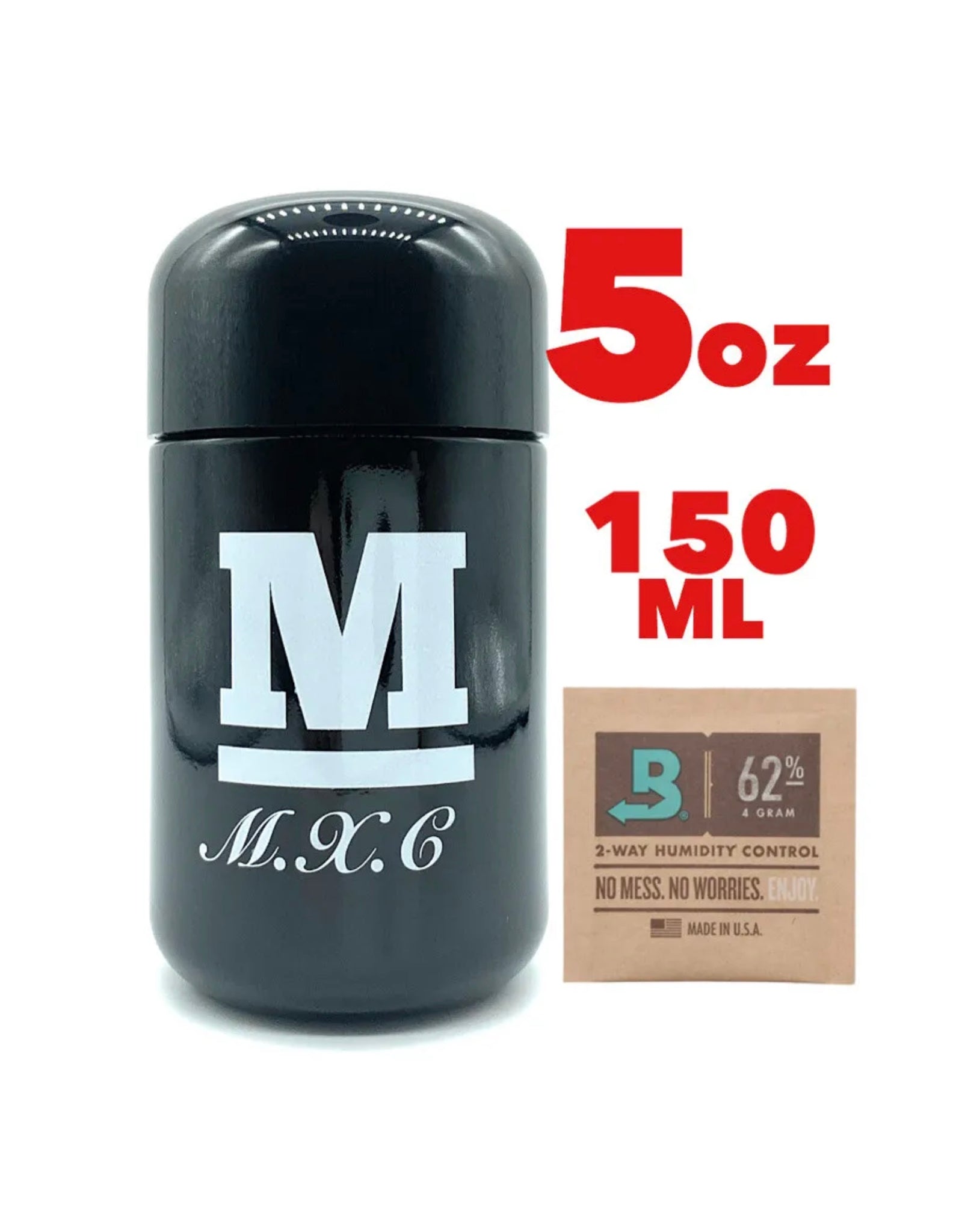 JPAQ MINI Odor Resistant Joint Holder case(black/white)+M glass