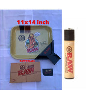 Load image into Gallery viewer, raw large rolling metal tray+raw tray crump catcher+raw lighter
