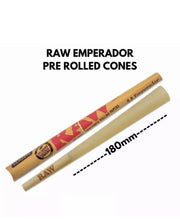 Load image into Gallery viewer, 3X Raw Emperador Pre Rolled Cone + large natural wooden poker 8.75” (225mm)
