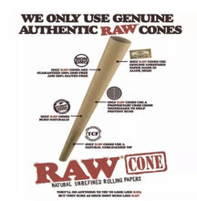 Load image into Gallery viewer, Raw cone Classic King Size pre rolled cone +3X glass cone holder tip
