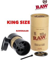 Load image into Gallery viewer, Raw 6 six Shooter filler king size + glass knuckle cone bubbler smoke water pipe
