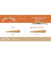 Load image into Gallery viewer, Zig Zag 1 1/4 size Unbleached Cone(100PK, 50PK)+raw 1 1/4 size cone shooter filler
