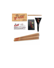 Load image into Gallery viewer, raw rolling metal tray(SILVER)large+raw 98 special size cone(100 pack)+cone loader kit
