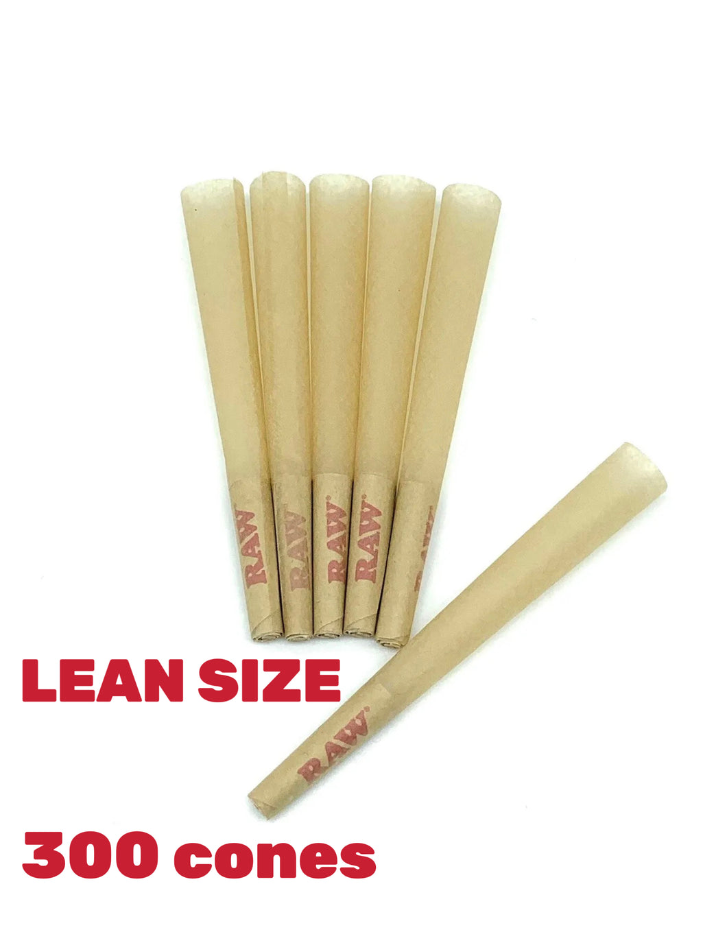 raw classic LEAN size pre rolled cone WITH filter tip (300 pack)