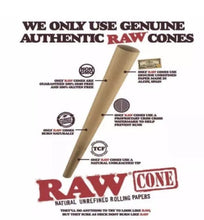 Load image into Gallery viewer, RAW classic LEAN size Cone (200pk, 100pk, 50pk)+M glass herb jar UV smell proof+boveda
