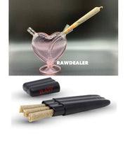 Load image into Gallery viewer, RAW Three Tree Cone Case  Smell Proof Pouch+glass pink heart water bubbler pipe
