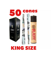 Load image into Gallery viewer, benji $100 bill pre rolled cone w tip king size(200pk, 100pk, 50pk)+raw clipper lighter
