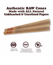 Load image into Gallery viewer, raw cone classic 98 special size pre rolled cone(500 pack)+3pcs tube +glass TIP
